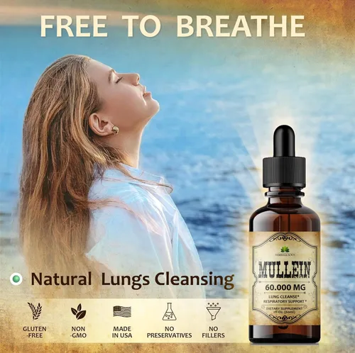 Miniatura 3 de HERBALICIOUS Gotas de gordolobo para pulmones – Suplemento orgánico de limpieza pulmonar con extracto de hoja de gordolobo (Verbascum Thapsus)