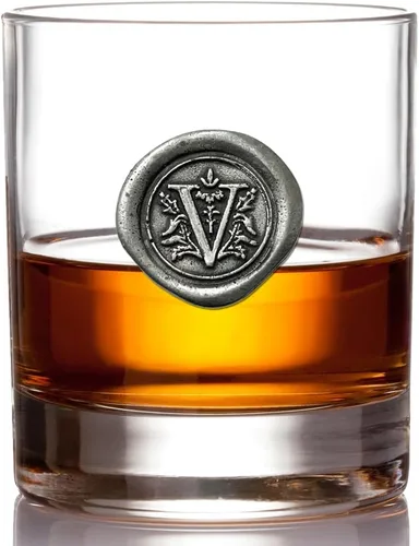 Miniatura 25 de English Pewter Company - Vaso de whisky de 11 onzas con inicial de monograma, regalos únicos para hombres, regalos personalizados con tu elección