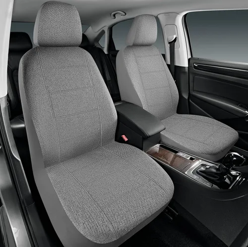 Miniatura 2 de Road Comforts Juego completo de fundas de asiento de automóvil para asiento delantero y trasero, respaldo bajo, protector de asiento de lino, Gris