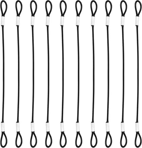 Miniatura 10 de 10 cables de alambre de acero inoxidable con bucles de 12 pulgadas, cuerda de alambre recubierta de vinilo de 12 pulgadas, cadenas de seguridad