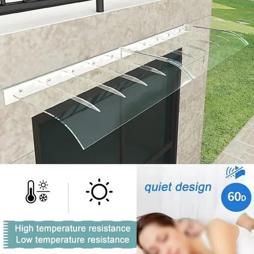 Miniatura 7 de UV Rain Snow Sunlight Protection Front Door Canopy,Window Awning Door Canopy,Outdoor Front Door Patio Canopy,Polycarbonate Cover,for Furniture