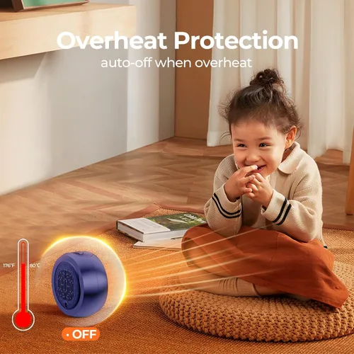 Miniatura 5 de Calentador de espacio ASNUG, calentadores eléctricos portátiles de cerámica PTC para uso en interiores, calefacción eficiente 2S, protección contra