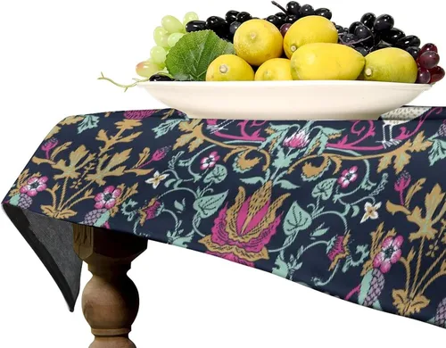 Miniatura 316 de Mantel Floral Retro de Pájaros, Diseño Original Bohemio William Morris Estampado Cubierta de Mesa para Hogar Picnic Fiesta Comedor Cocina William