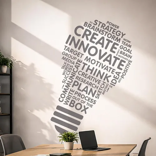 Miniatura 15 de Create Innovate - Calcomanía inspiradora para pared de oficina, ventana, aula, escuela, negocios, motivacional, bombilla de ciencia, regalo