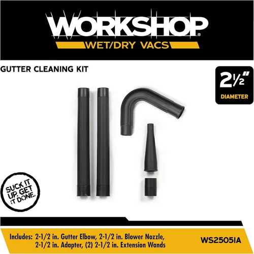 Miniatura 2 de WORKSHOP Wet/Dry Vacs Shop Vacuum Accessories WS25051A Kit de limpieza de canalones para aspiradoras en seco y húmedo, accesorios de aspiradora
