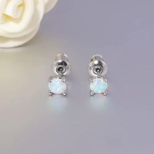 Miniatura 5 de CiNily Aretes Huggie de ópalo con bisagras, chapados en oro, hipoalergénicos, pequeños aretes de aro para mujeres, adolescentes, niñas, hombres