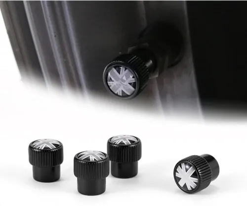 Tapón de válvula de aire para Cooper Serie F/R para neumático de automóvil, tapa antipolvo, tapones de vástago de válvula de neumático, Union Jack,