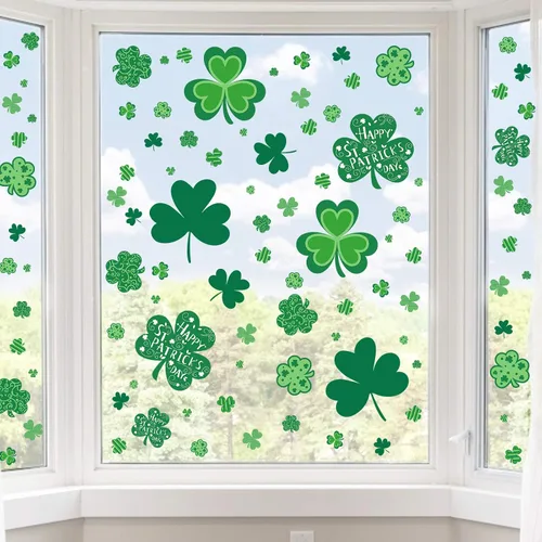Miniatura 8 de Calcomanías estáticas reutilizables para ventana del día de San Patricio, estilo duende grande, reutilizables, para decoraciones del día de San