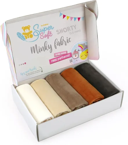 Miniatura 30 de kullaloo Tela de Felpa Tela Minky Blanca Sólida para Coser Material de Abrazo Súper Suave 39.5x29.5 pulgadas Peluches, Mantas de Bebé