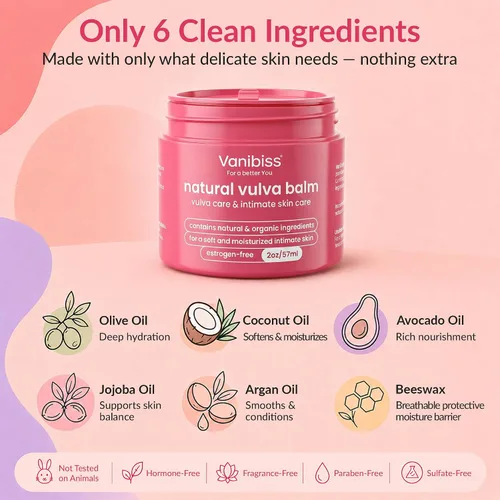 Miniatura 8 de Vanibiss Natural Vulva Balm - Crema Vulva y crema hidratante tópica para el cuidado de la piel tierna, alivia la sequedad, picazón, rozaduras