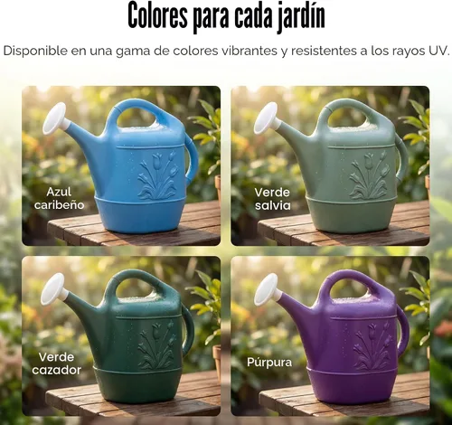 Miniatura 6 de PMU Regadera de 2 galones, regadera de jardín para plantas de interior y exterior, lata de agua de plástico con cabezal de rociador desmontable