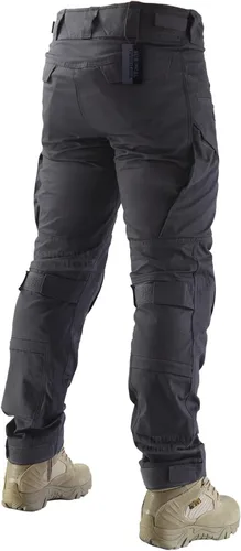 Miniatura 2 de ZAPT Pantalones de combate Airsoft Paintball para hombre, pantalones tácticos con rodilleras, camuflaje de caza, pantalones militares Gris