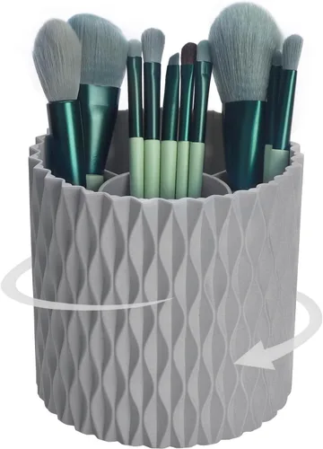 Organizador de brochas de maquillaje, organizador de brochas de maquillaje giratorio de 360°, soporte para lápices, accesorios de escritorio, vaso