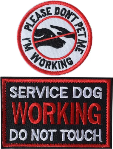 Miniatura 21 de 10 Piezas de Emblema de Servicio para Perros K9 "Por Favor No Me Acaricien" en Entrenamiento Sin Tocar Insignia Completa Bordada para Arnés