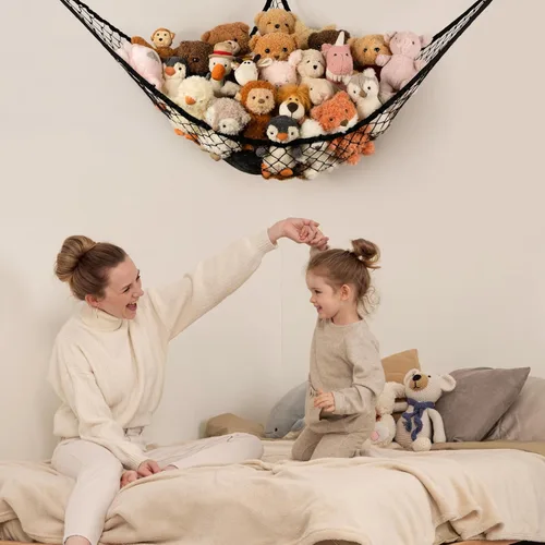 Miniatura 2 de Hamaca de almacenamiento de animales de peluche en la esquina – Hamaca grande de juguete para decoración de habitaciones de animales de peluche
