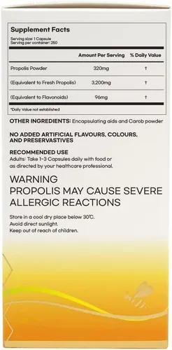 Miniatura 3 de Hi Well Premium Propolis 3200 Flavonoid 96mg 250VegeCápsulas