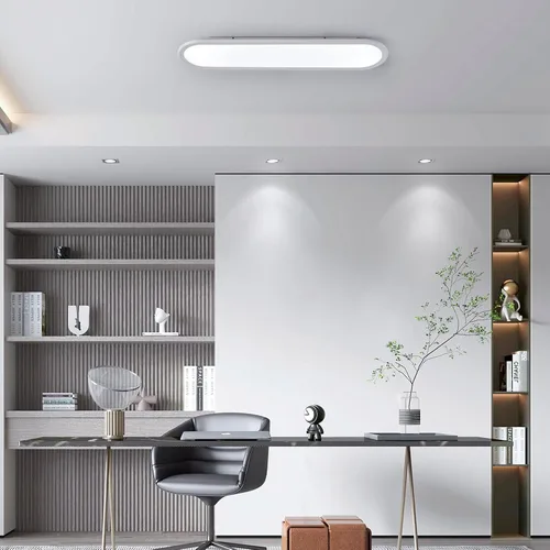 Miniatura 8 de Ganeed Lámpara de techo LED de 27.6 pulgadas, lámparas de techo lineales de alto brillo, blanco frío de 6000 K, luminaria moderna ultra fina
