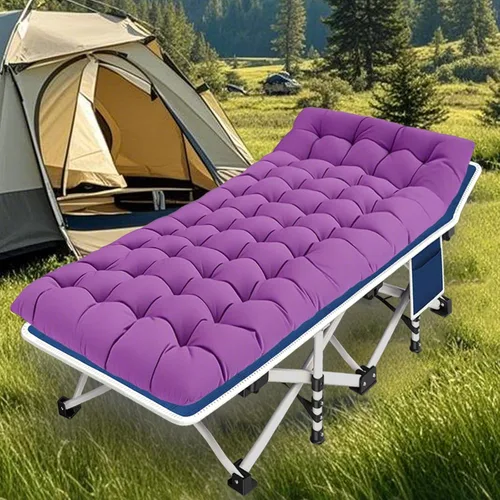 Miniatura 7 de Cuna de Camping con Colchón Cómodo Camas para Dormir Fácil de Montar Cama de Camping Resistente Cama Plegable Cama de Huésped con Bolsa de Transporte