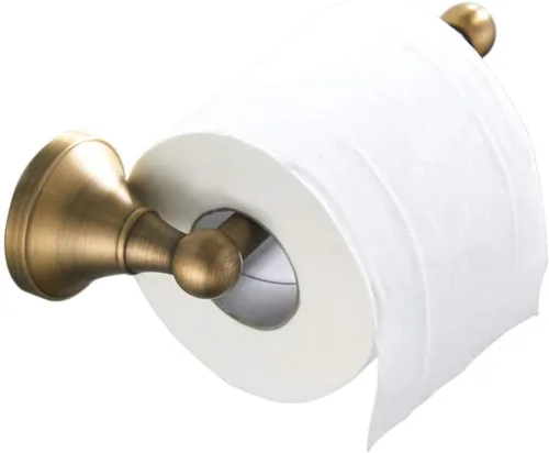 Flybath Portarrollos de papel higiénico sin tapa de latón antiguo, barra de rollo de papel higiénico para baño montado en la pared, 20 cm / 7.87