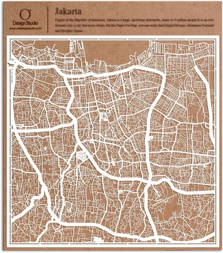 Miniatura 28 de O3 Design Studio Aberdeen - Mapa de papel cortado en papel blanco de 12 x 12 pulgadas