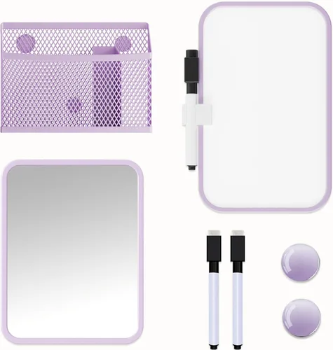 Miniatura 6 de Svartur - Accesorios magnéticos para casillero de niñas con pizarra magnética, espejo de casillero y soporte magnético para bolígrafos, decoración