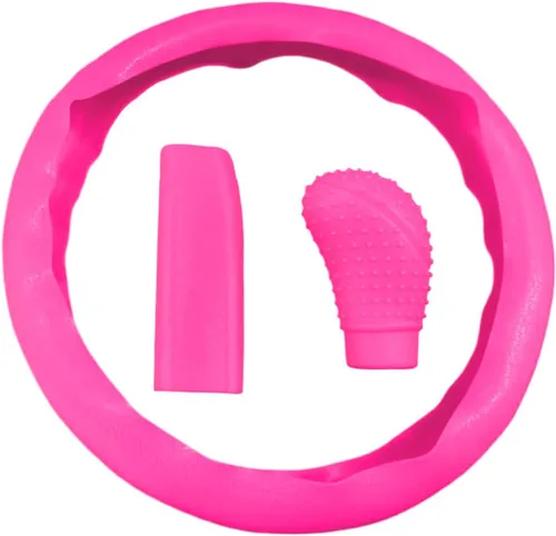 Miniatura 8 de Juego de 3 piezas de fundas de silicona para volante de automóvil - Incluye funda para freno de mano y funda para palanca de cambios y protector