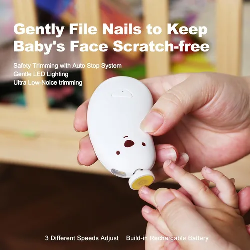 Miniatura 2 de Lima eléctrica para uñas de bebé, cortaúñas recargable suave, kit de cortaúñas para bebé, juego de manicura para bebés, niños pequeños o adultos, 6