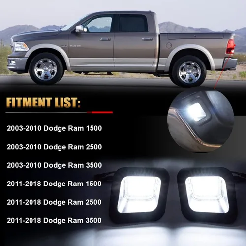 Miniatura 6 de D-Lumina Conjunto de luces LED para matrícula, lente transparente compatible con Dodge Ram 1500 2500 3500 2003-2018, luz de etiqueta de parachoques
