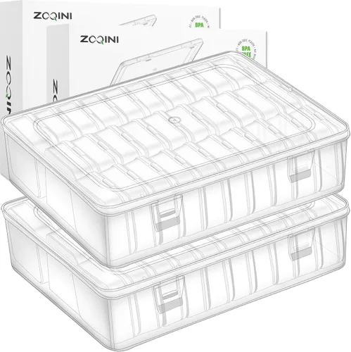 Miniatura 14 de Caja organizadora de cuentas, 28 recipientes pequeños de plástico transparente, 1 caja organizadora grande de manualidades, 1 etiqueta de hoja