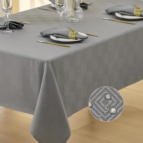Miniatura 11 de Mantel rectangular de lino texturizado impermeable y sin arrugas, mantel de granja resistente a las manchas, mantel decorativo de tela para mesa