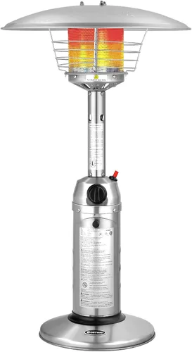 Miniatura 8 de Giantex Calentador de propano para exteriores, calentador de mesa portátil de 13,000 BTU con base pesada, acero inoxidable, termostato ajustable