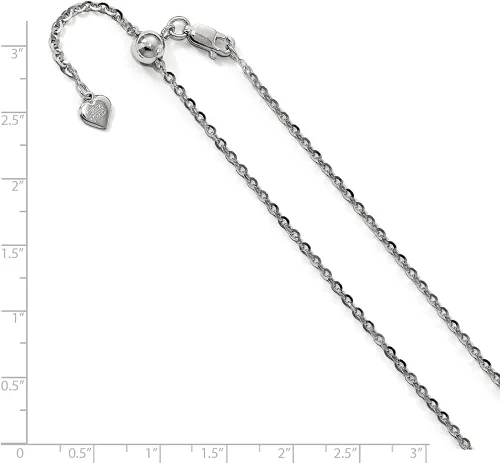 Miniatura 2 de 2mm Cadena de Cable Ajustable Collar en plata de ley