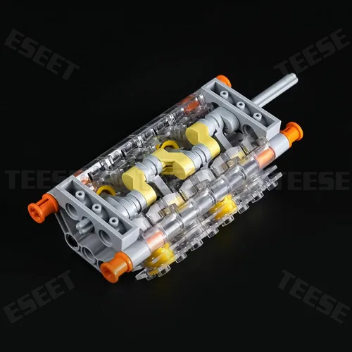 Miniatura 4 de TEESE 55pcs cigüeñal-motor-accesorios-kit con biela-cilindro- cabezal, compatible con piezas técnicas, para STEM-MOC-EV3-Proyecto-Bloques a granel