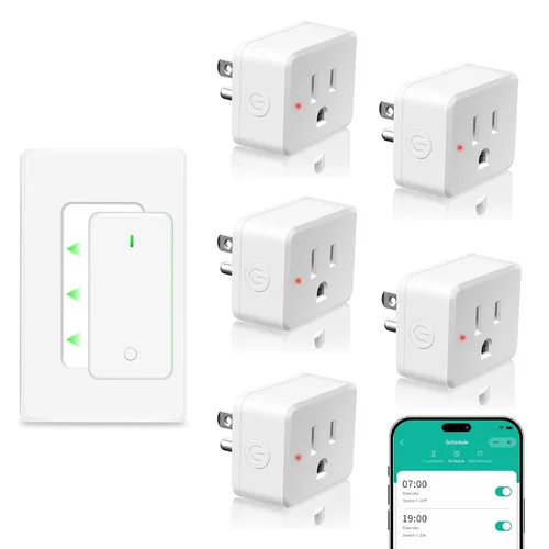Miniatura 111 de NineLeaf Interruptor de salida remoto inalámbrico, interruptor de lámpara remoto, interruptor decorativo de enchufe de luz de encendido y apagado