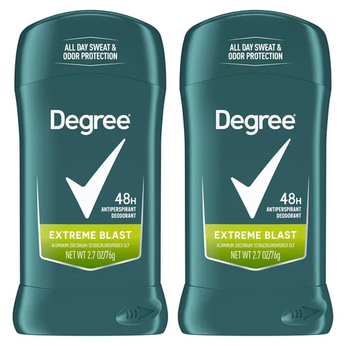 Degree Men Protección Original Antiperspirante Desodorante Extreme Blast Paquete Doble 48 Horas de Protección Contra el Sudor y el Olor