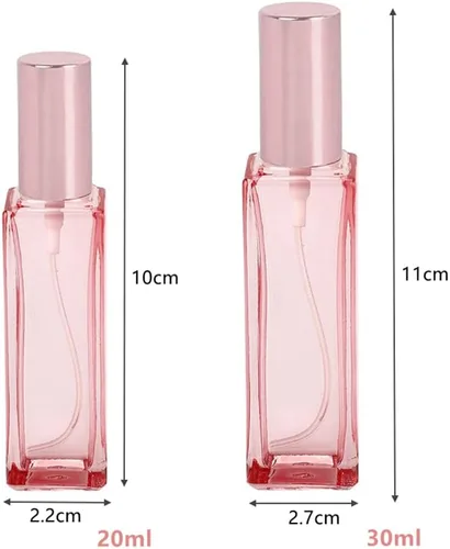 Miniatura 2 de Botella recargable portátil de vidrio atomizador de botella de vidrio sub-botella de viaje, rosa, 0.3 fl oz