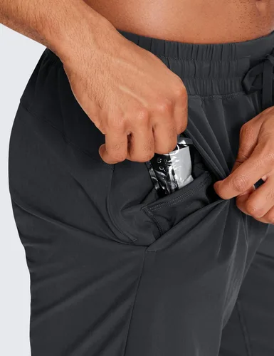 Miniatura 3 de CRZ YOGA Pantalones cortos de correr 2 en 1 para hombre con forro 5, 7 y 9 pulgadas, de secado rápido, pantalones cortos deportivos con bolsillos