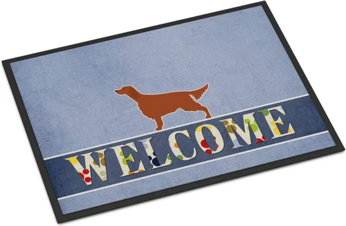 Caroline's Treasures BB5497MAT Irish Setter - Felpudo de bienvenida de 18 x 27 pulgadas, para interiores y exteriores, para entrada, antideslizante,