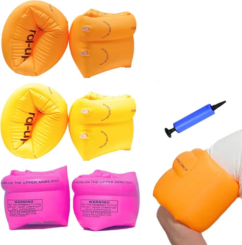 Miniatura 13 de Flotadores inflables para brazos, bandas para el brazo, flotador de tubo de natación para adultos, playa, flotador, fiesta, piscina Rosa