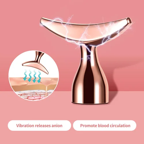 Miniatura 2 de Rodillo masajeador facial eléctrico 2 en 1, rodillo facial de oro rosa de 24 quilates, rodillo 3D y rodillo facial único en forma de media luna