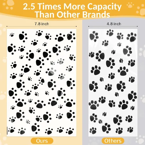Miniatura 4 de 100 bolsas de celofán con estampado de patas de perro de mayor capacidad, bolsas de golosinas para perros y gatos con calcomanías, bolsas de dulces
