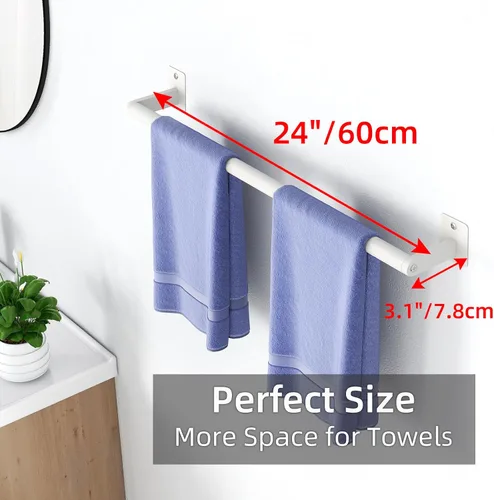 Miniatura 6 de Toallero de baño, toallero de 24 pulgadas para montaje en pared de baño, organizador de toallas de mano de baño resistente, decoración moderna
