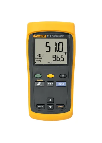 Termómetro digital Fluke 50 de la serie II con 3 pilas AA, rango de -418 a +2501 °F, 1
