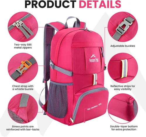 Miniatura 22 de Venture Pal 35L Ultraligero Ligero Plegable Plegable Viaje Camping Senderismo Deportes al aire libre Mochila Daypack