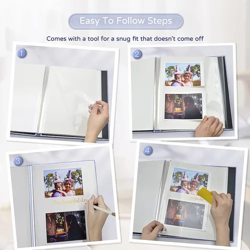 Miniatura 4 de Popotop Álbum de fotos grande autoadhesivo 4 x 6, 5 x 7, 8 x 10, álbum de recortes DIY, libro de fotos, regalos para mamá, familia, bebé y boda