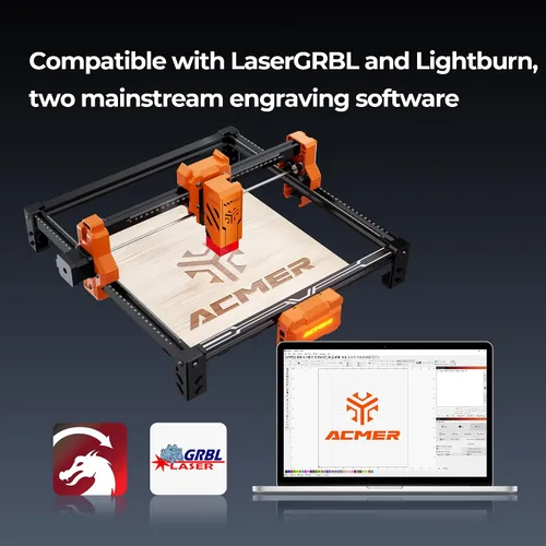 Miniatura 6 de Grabador láser, ACMER 7 W (7000 mW), salida de 48 W, precisión de 0.000 in, área de 11.811 x 11.811 in, velocidad de 393.701 in/min, para madera