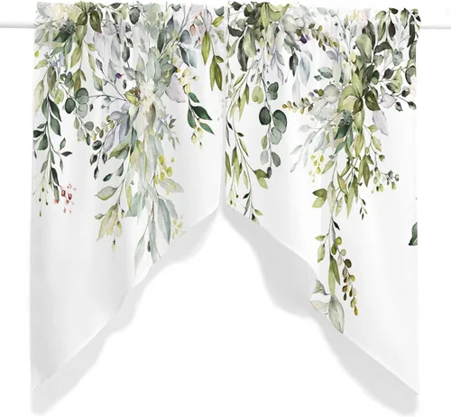 Miniatura 16 de Cortinas de cocina de estilo granja occidental con bolsillo para cortinero, pequeñas y cortas, estilo café rústico, cabaña, puerta de granero