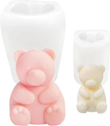 Miniatura 6 de Molde de vela de oso para hacer velas, molde de silicona 3D para el día de San Valentín para fundición de resina, bricolaje de yeso y arcilla I Love