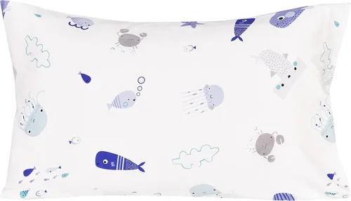 Miniatura 4 de J-pinno Juego de sábanas tamaño individual, diseño de animales marinos, peces y ballenas, mundo submarino, lindo, acogedor, divertido, para niños