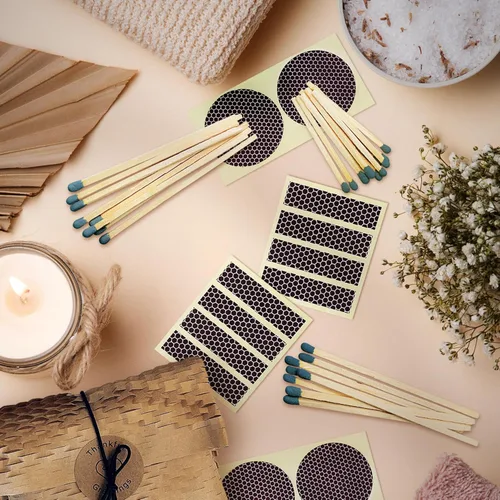 Miniatura 3 de Cerillas de acero azul de 4 pulgadas (200 unidades, con calcomanías llamativas incluidas) Decorativo único y divertido para tu hogar, regalos